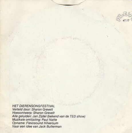 Sharon Grevelt - Het Dierensongfestival + (Deel 2) (Vinylsingle)