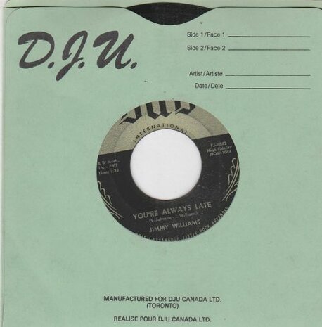 Jimmy Williams - You're Always Late + I Belong To You (Vinylsingle)