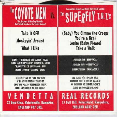 The Coyote Men / Superfly T.N.T.'s - No talent No Shit (EP) (Vinylsingle)