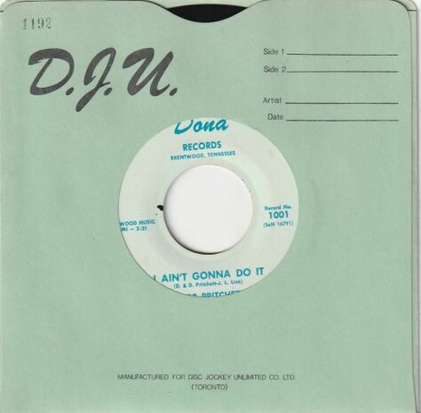 Dubb Pritchett - I Ain't Gonna Do It + Left Hand Bowling Ball (Vinylsingle)