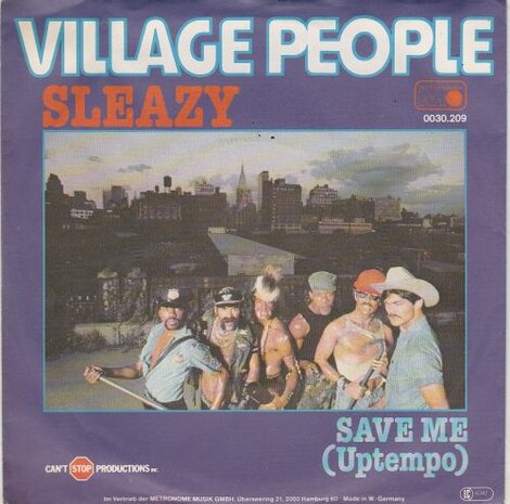 Village People - Sleazy + Save me (Vinylsingle)