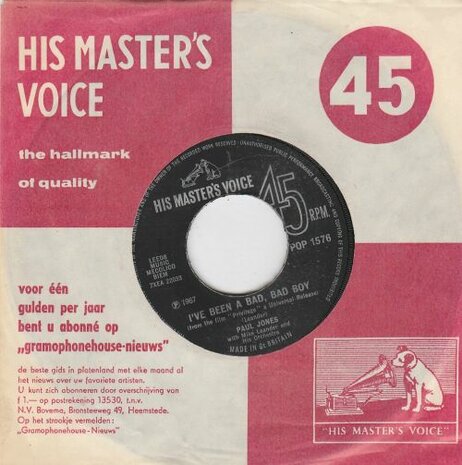 Paul Jones - I've been a bad boy + Sonny Boy Williamson (Vinylsingle)