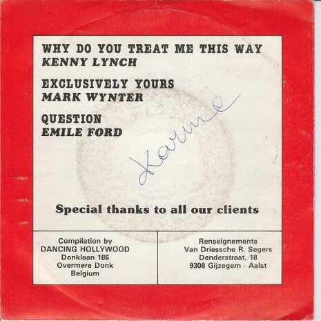 Kenny Lynch / Mark Wynter / Emile Ford - Why do you treat me this way + Exclusivly yours + Questionj (Vinylsingle)