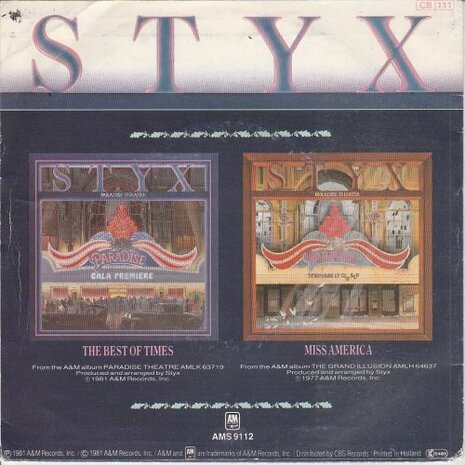 Styx - The best of times + Miss America (Vinylsingle)