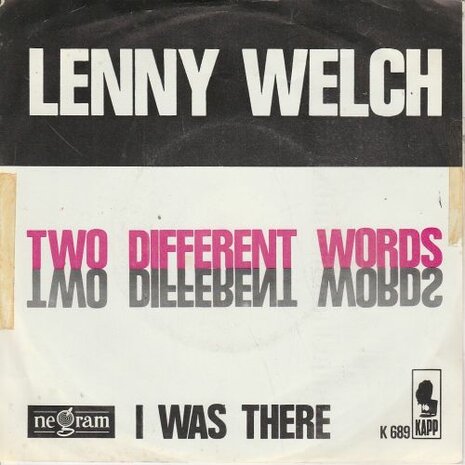 Lenny Welch - Two different words + I was there (Vinylsingle)