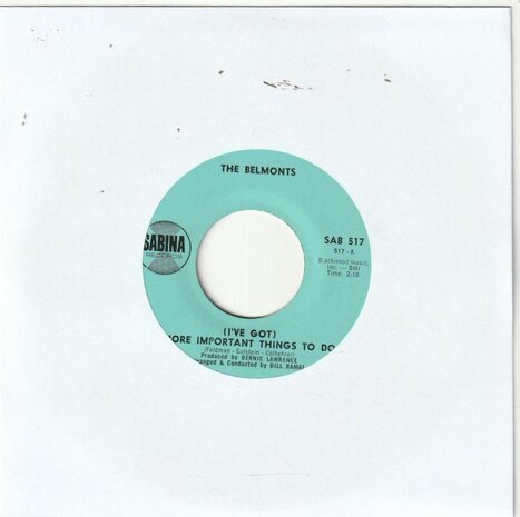 Belmonts - More Important Things To Do + Let's Call It A Day (Vinylsingle)