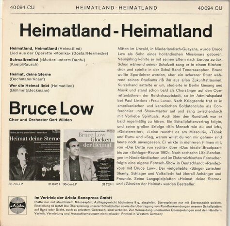 Bruce Low - Heimatland, Heimatland (EP) (Vinylsingle)