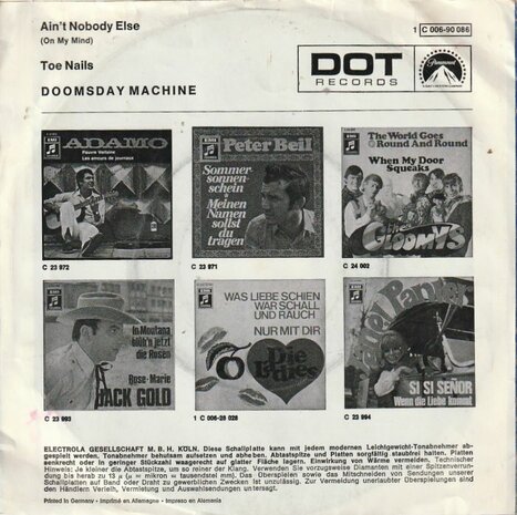 Doomsday Machine - Ain't Nobody Else + Toe Nails (Vinylsingle)