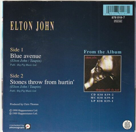 Elton John - Blue avenue + Stones throw from hurtin' (Vinylsingle)