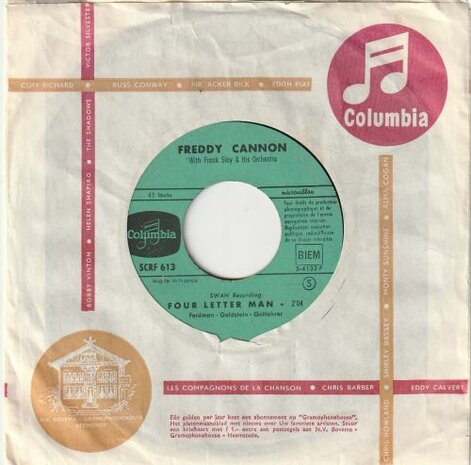 Freddy Cannon - Four Letter Man + Come On And Love Me (Vinylsingle)