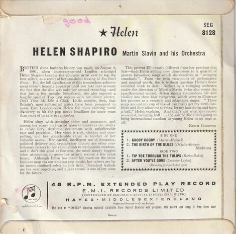 Helen Shapiro - Helen (EP) (Vinylsingle)