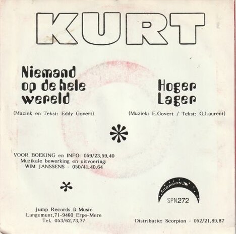 Kurt - Niemand Op de Hele Wereld + Hoger Lager (Vinylsingle)