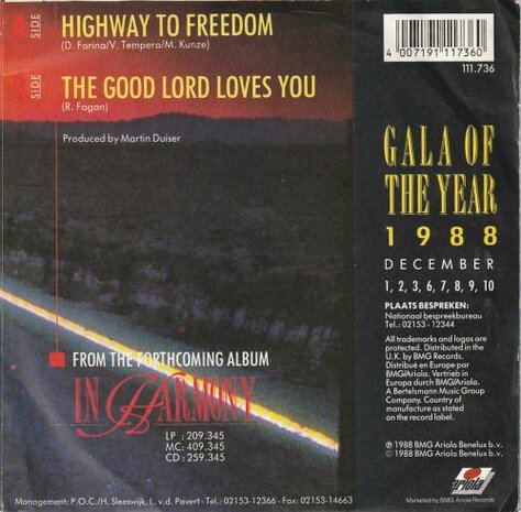 Lee Towers - Highway to freedom + The good lord loves you (Vinylsingle)