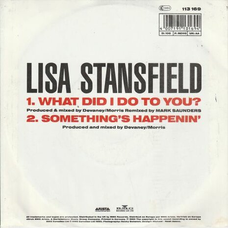 Lisa Stansfield - What did I do to you + Something's happenin' (Vinylsingle)