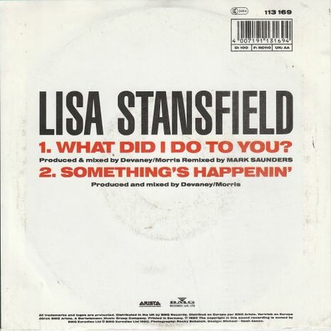 Lisa Stansfield - What did I do to you + Something's happenin' (Vinylsingle)