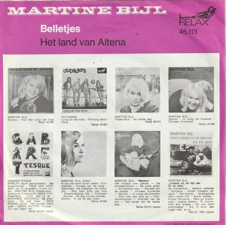 Martine Bijl - Belletjes + Het land van Altena (Vinylsingle)