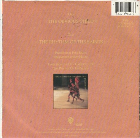 Paul Simon - Obvious child + Rhythm of the saints (Vinylsingle)