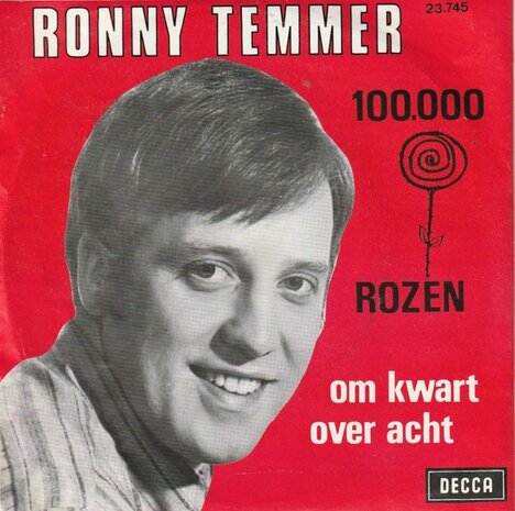 Ronny Temmer - 100.000 rozen + Om kwart over acht (Vinylsingle)