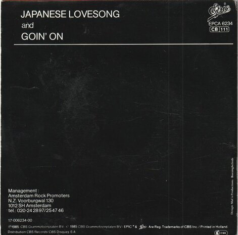 Ten Sharp - Japanese lovesong + Goin' on (Vinylsingle)