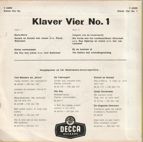 Various - Klaver Vier no. 1 (EP) (Vinylsingle)