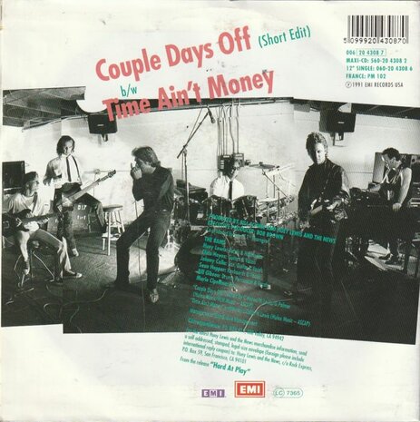 Huey Lewis & The News - Couple days off + Time ain't money (Vinylsingle)