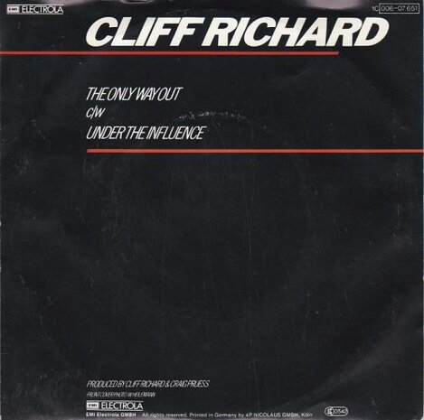 Cliff Richard - The only way out + Under the influence (Vinylsingle)