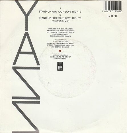 Yazz and the Plastic Population - Stand up for your love rights + (What it is mix) (Vinylsingle)