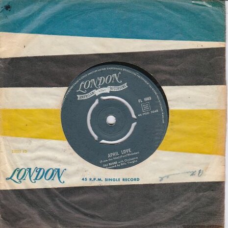 Pat Boone - April love + When the swallows come back (Vinylsingle)