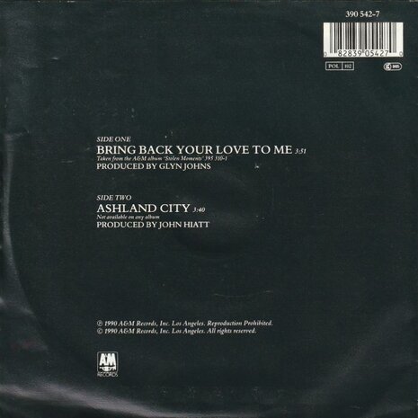 John Hiatt - Bring back your love to me + Ashland city (Vinylsingle)